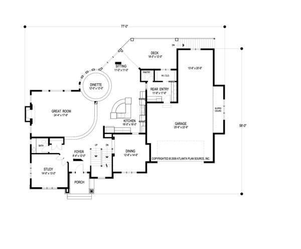 Main Level Floor Plan image of Traverse House Plan